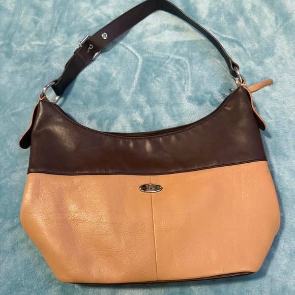Aurielle Handbags - Aurielle Brown and Tan Leather Shoulder Bag